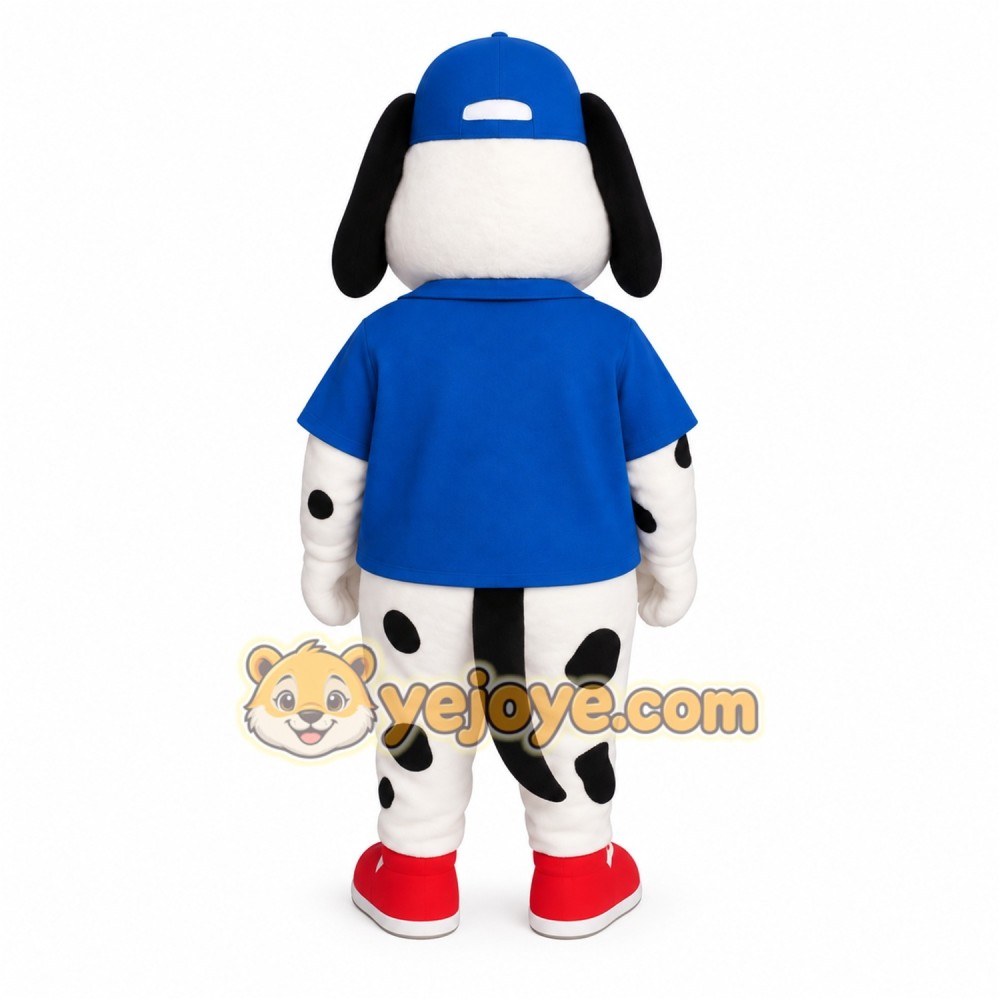 White Black Blue Dalmatian Dog Mascot Costume White Black Blue Dalmatian Dog Mascot Costume