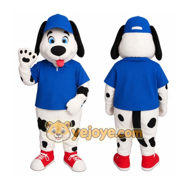 White Black Blue Dalmatian Dog Mascot Costume