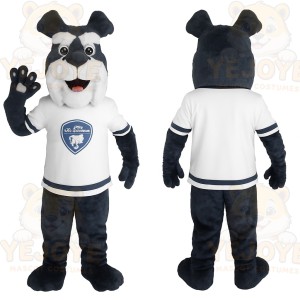 Navy White Jersey Bulldog Mascot Costume