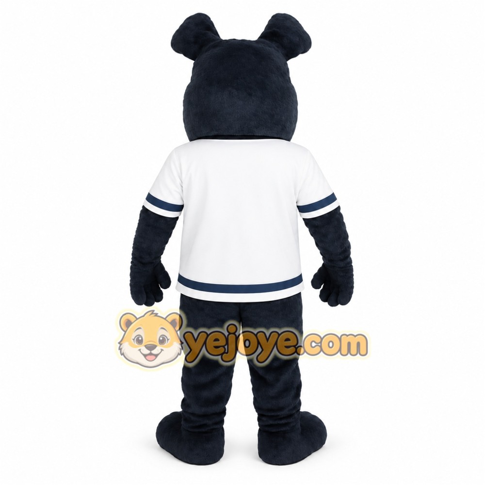 Navy White Jersey Bulldog Mascot Costume