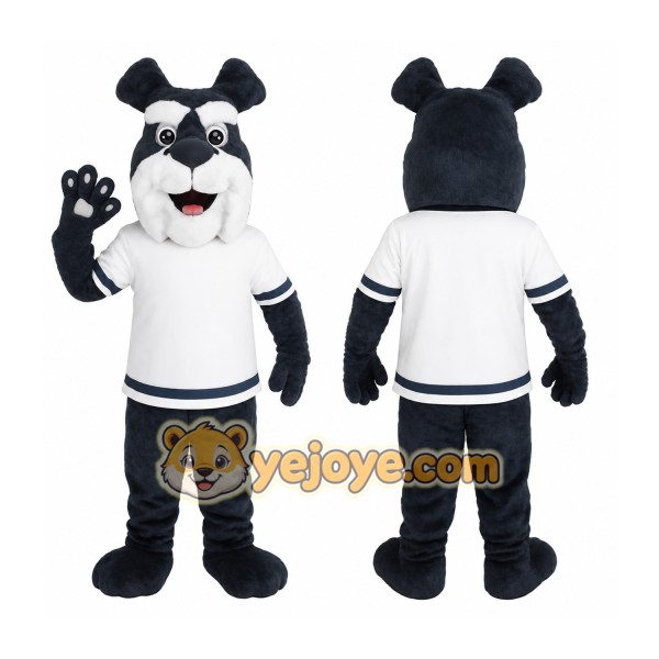 Navy White Jersey Bulldog Mascot Costume