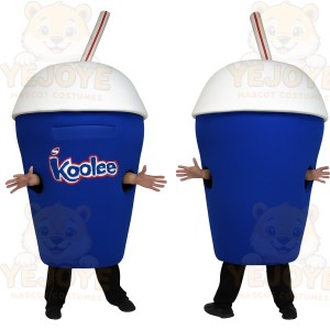 Blue White Slushie Cup Mascot Costume
