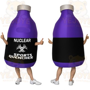 Purple Black Drink Bottle Mascot Costume