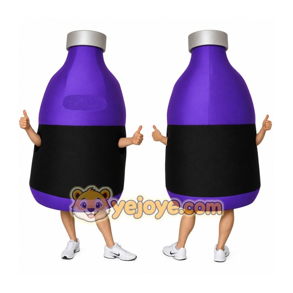 Purple Black Drink Bottle Mascot Costume