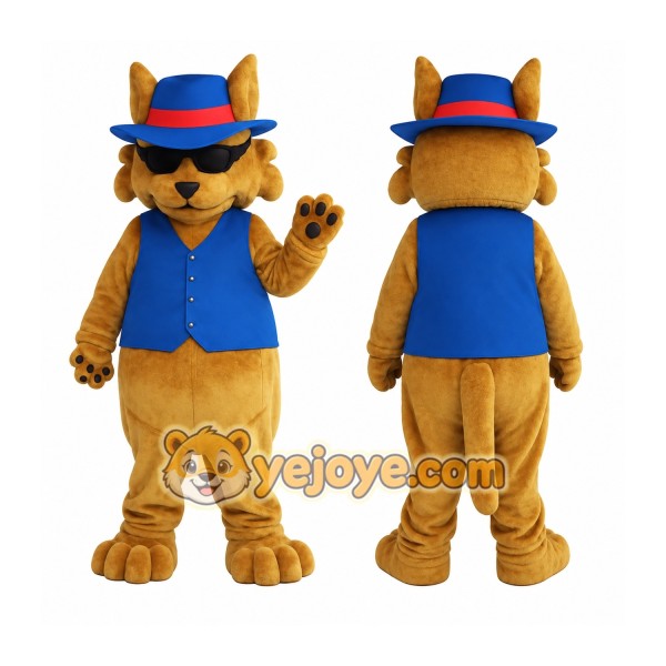 Brown Blue Sunglasses Dog Mascot Costume