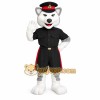 Gray White Husky Police Officer Mascot Costume