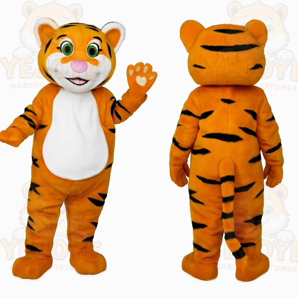 Orange Black White Tiger Mascot Costume