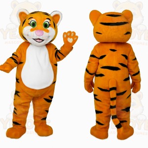 Orange Black White Tiger Mascot Costume