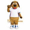 Brown White Blue Dog Mascot Costume
