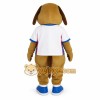 Brown White Blue Dog Mascot Costume