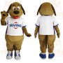 Brown White Blue Dog Mascot Costume