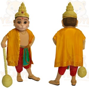 Yellow Red Hanuman Monkey Mascot Costume