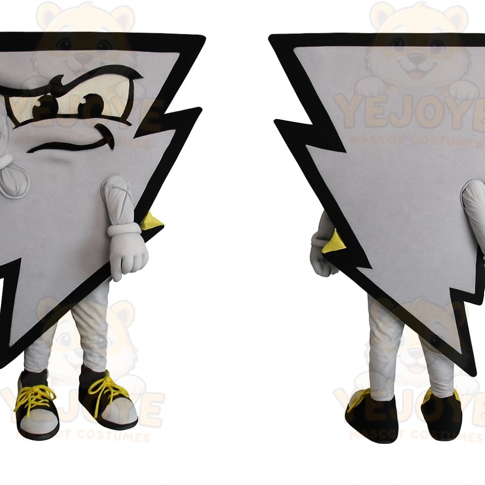 Gray Black Lightning Bolt Mascot Costume