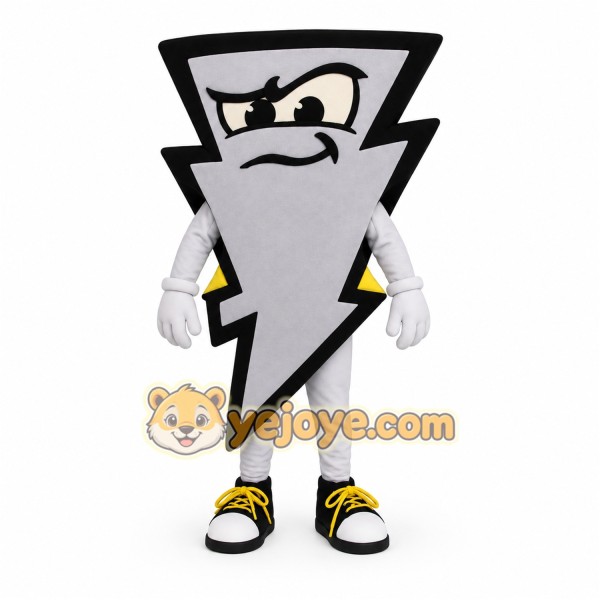 Gray Black Lightning Bolt Mascot Costume