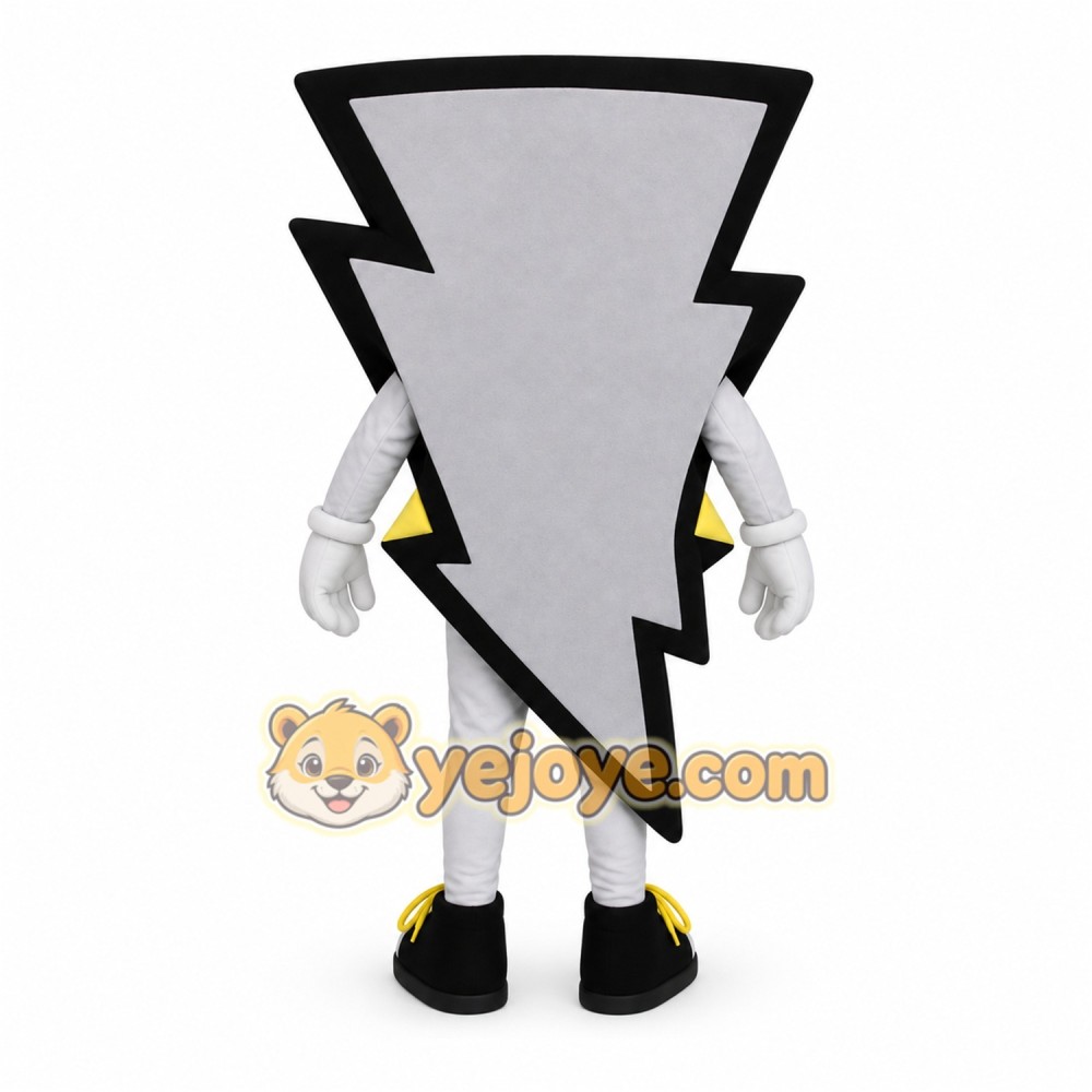 Gray Black Lightning Bolt Mascot Costume Gray Black Lightning Bolt Mascot Costume
