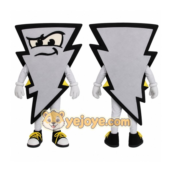 Gray Black Lightning Bolt Mascot Costume