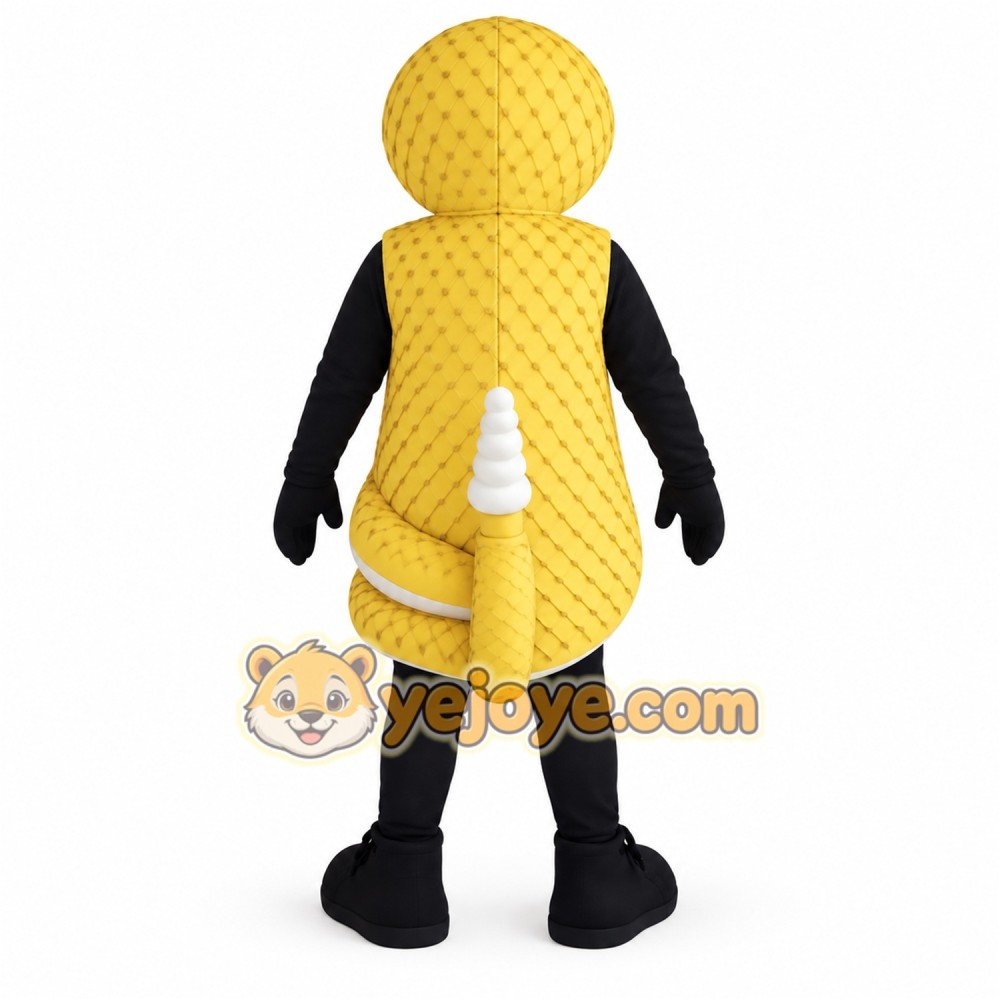 Yellow White Cobra Snake Mascot Costume