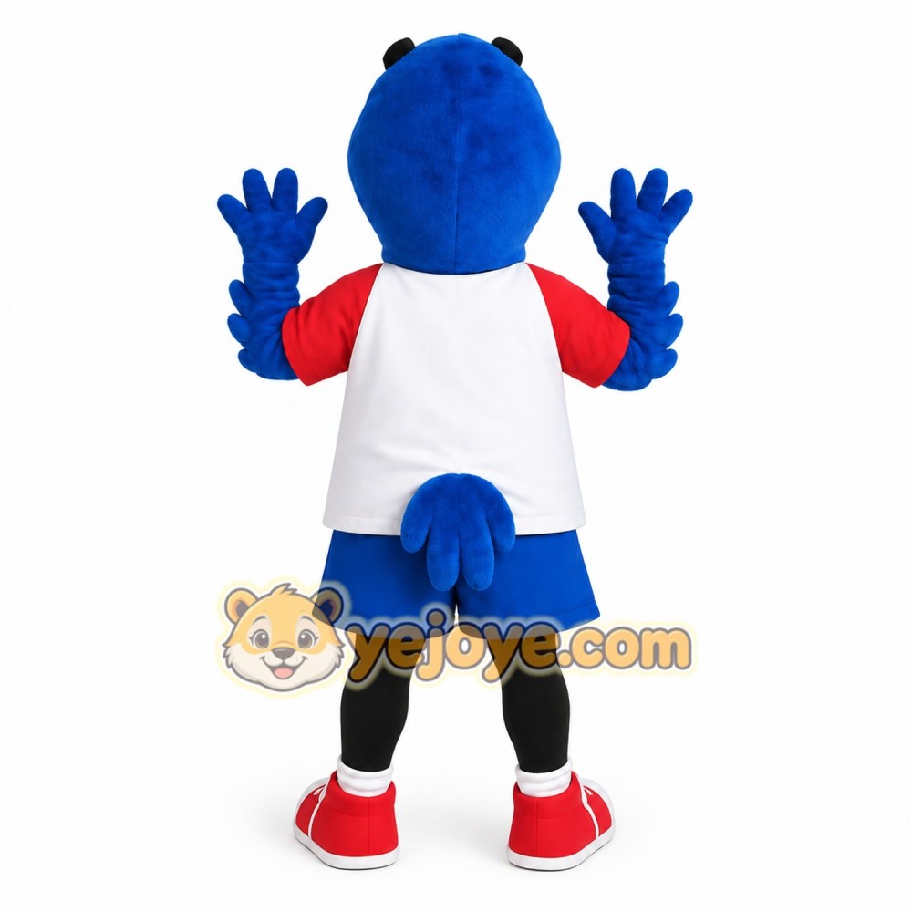 Blue Bird Mascot Costume with Red and White Shirt Blue Bird Mascot Costume with Red and White Shirt