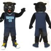 Black Navy Basketball Panther Mascot Costume