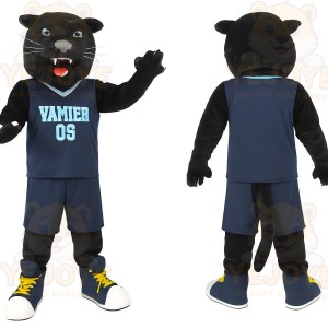 Black Navy Basketball Panther Mascot Costume