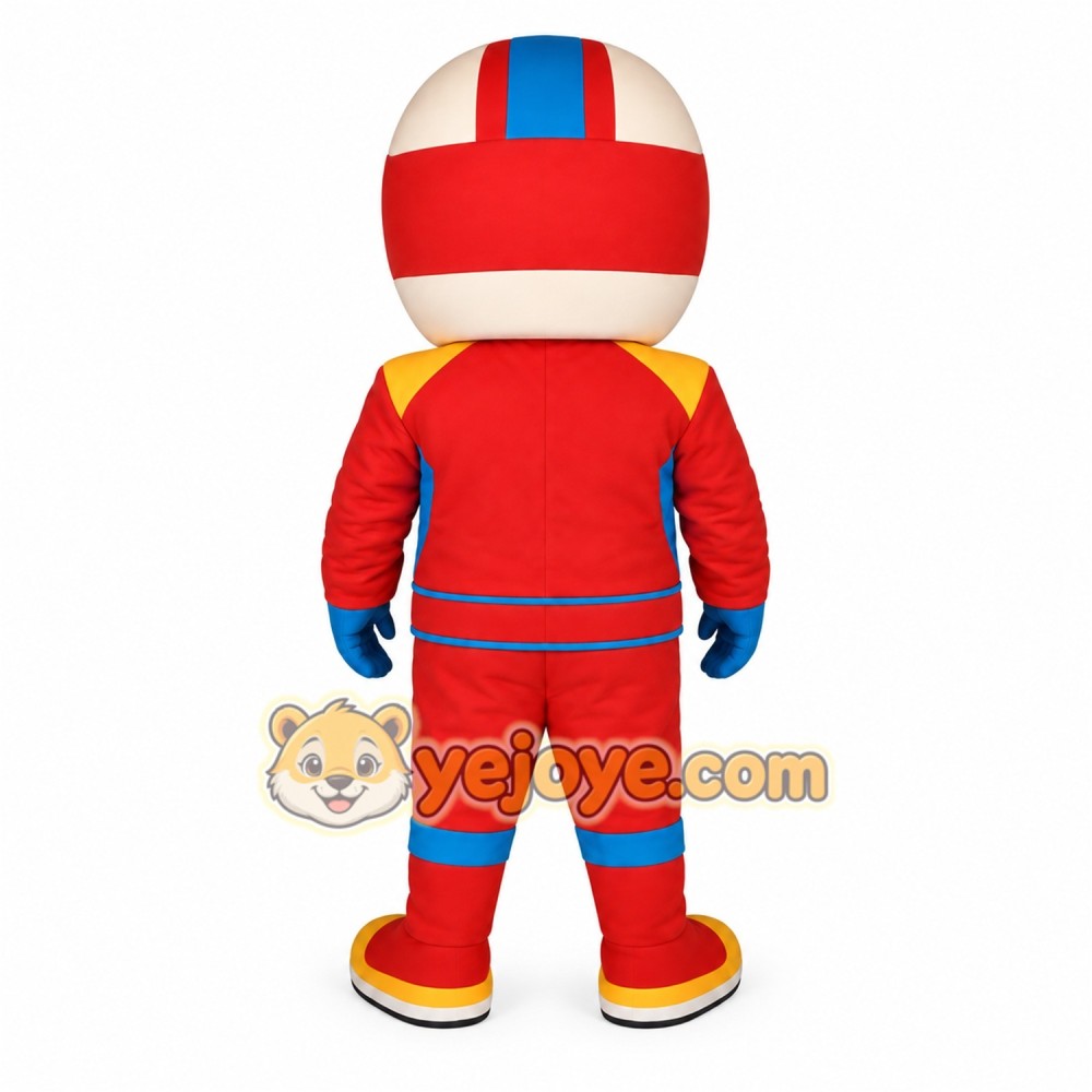 Red Blue Race Car Driver Mascot Costume Red Blue Race Car Driver Mascot Costume
