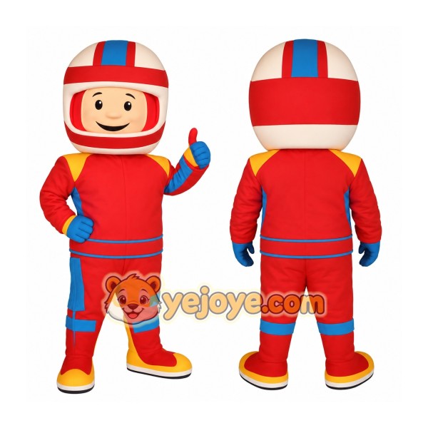 Red Blue Race Car Driver Mascot Costume