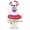 White Pink Purple Girl Dog Mascot Costume White Pink Purple Girl Dog Mascot Costume
