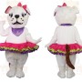 White Pink Purple Girl Dog Mascot Costume