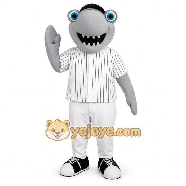 Gray White Hammerhead Shark Mascot Costume