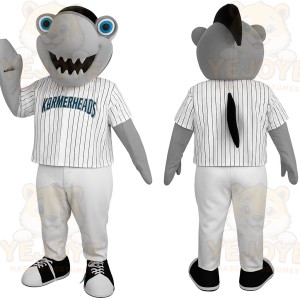 Gray White Hammerhead Shark Mascot Costume