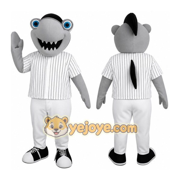 Gray White Hammerhead Shark Mascot Costume