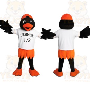 Black Orange Baseball Bird Mascot Costume