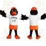 Black Orange Baseball Bird Mascot Costume