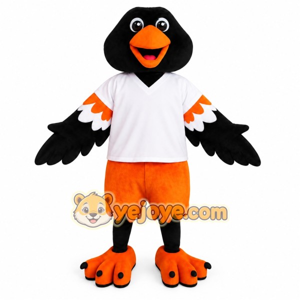 Black Orange White Oriole Bird Mascot Costume