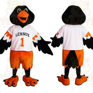Black Orange White Oriole Bird Mascot Costume