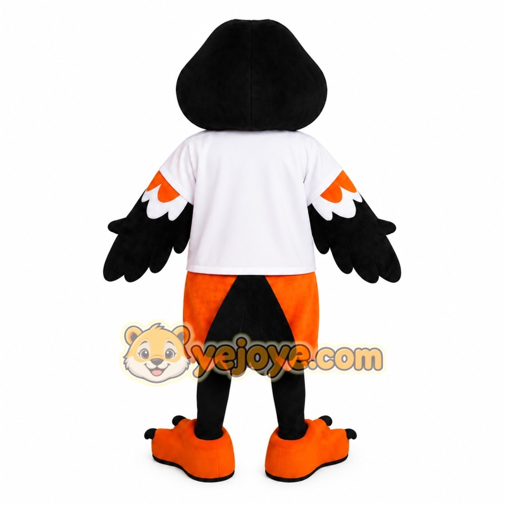 Black Orange White Oriole Bird Mascot Costume