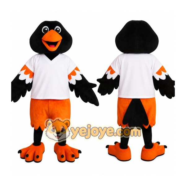 Black Orange White Oriole Bird Mascot Costume
