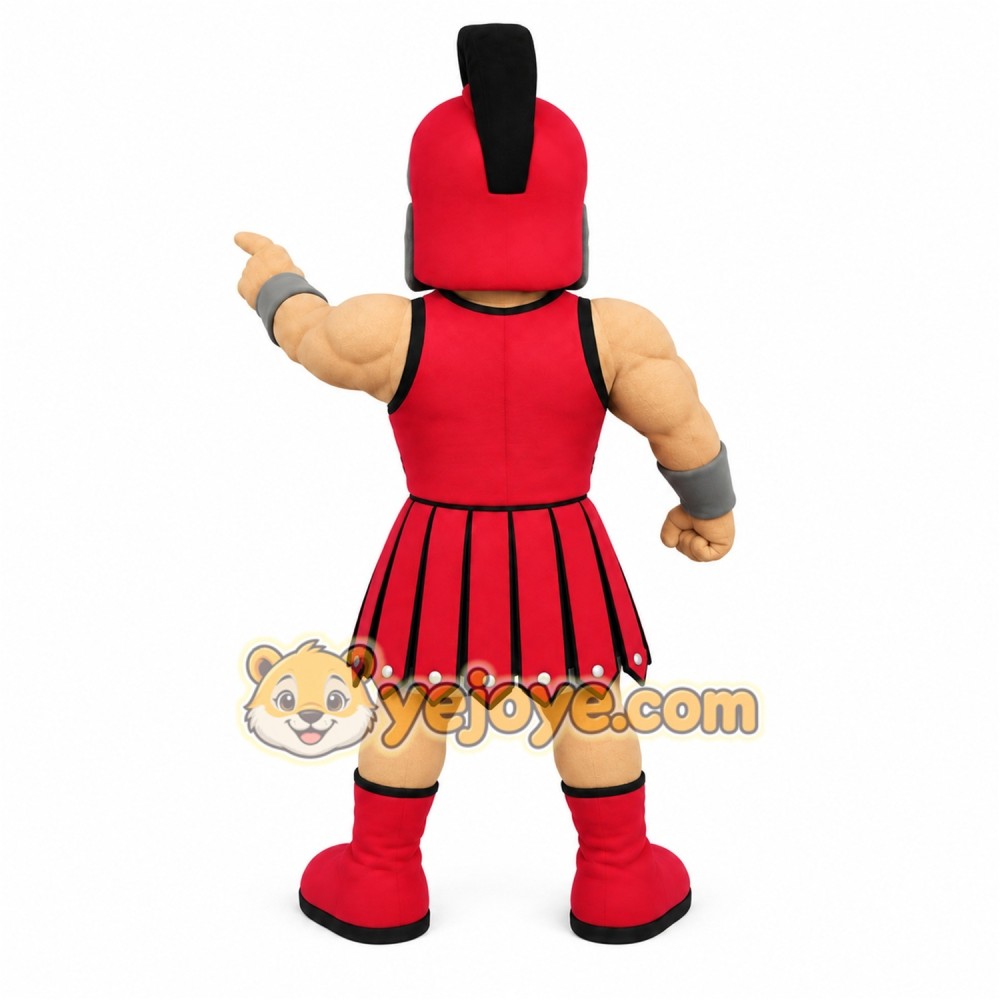 Red Gray Spartan Warrior Mascot Costume
