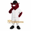 Burgundy White Bull Baseball Mascot Costume Burgundy White Bull Baseball Mascot Costume