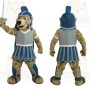Tan Blue Roman Lion Warrior Mascot Costume