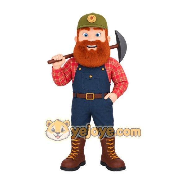 Red Navy Bearded Lumberjack Mascot Costume