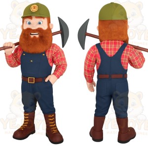 Red Navy Bearded Lumberjack Mascot Costume