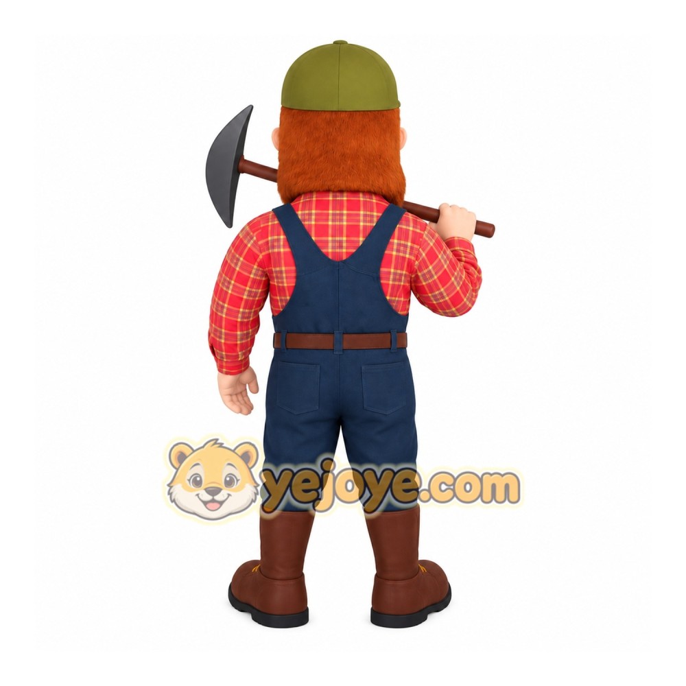 Red Navy Bearded Lumberjack Mascot Costume Red Navy Bearded Lumberjack Mascot Costume