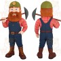Red Navy Bearded Lumberjack Mascot Costume