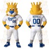 Yellow Blue Crowned Lion Baseball Mascot Costume