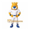 Yellow Blue Crowned Lion Baseball Mascot Costume Yellow Blue Crowned Lion Baseball Mascot Costume