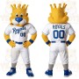 Yellow Blue Crowned Lion Baseball Mascot Costume