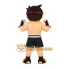 Tan Black Red Boxer Boy Mascot Costume