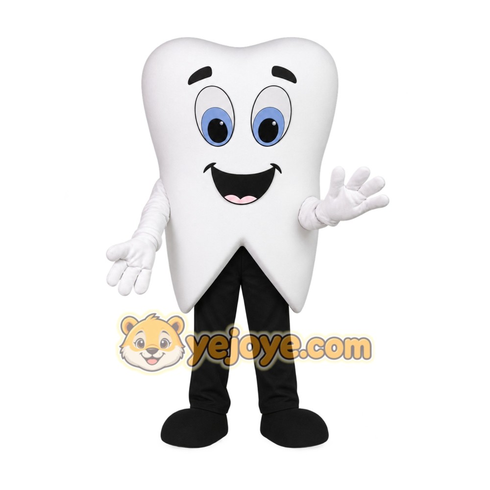 White Tooth Mascot Costume White Tooth Mascot Costume