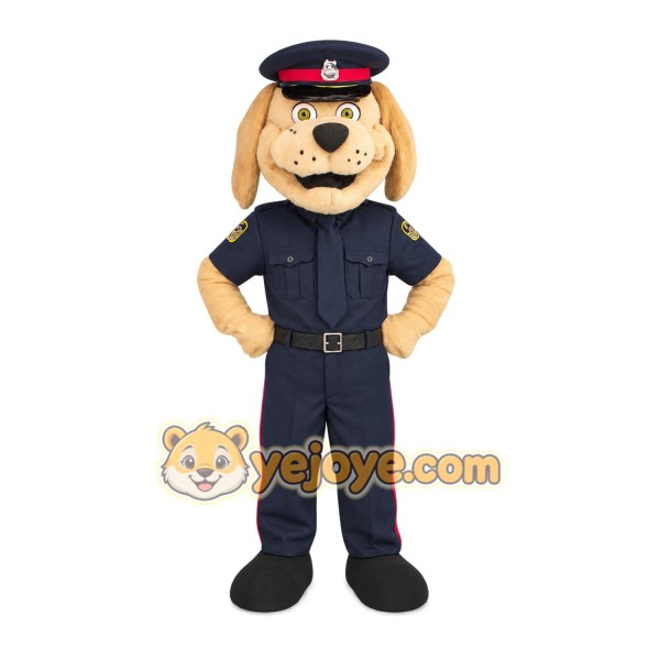 Tan Navy Police Officer Dog Mascot Costume
